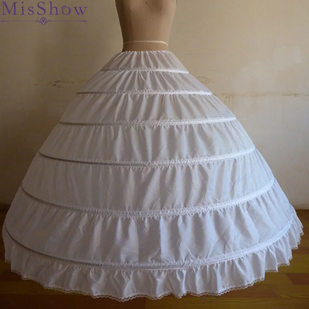 

Wholesale 6 Hoops Bridal Wedding Petticoat Marriage Gauze Skirt 2019 Crinoline Underskirt Wedding Accessories Jupon Mariage
