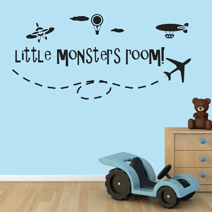 City Construction Truck Planes Boys Wall Decals