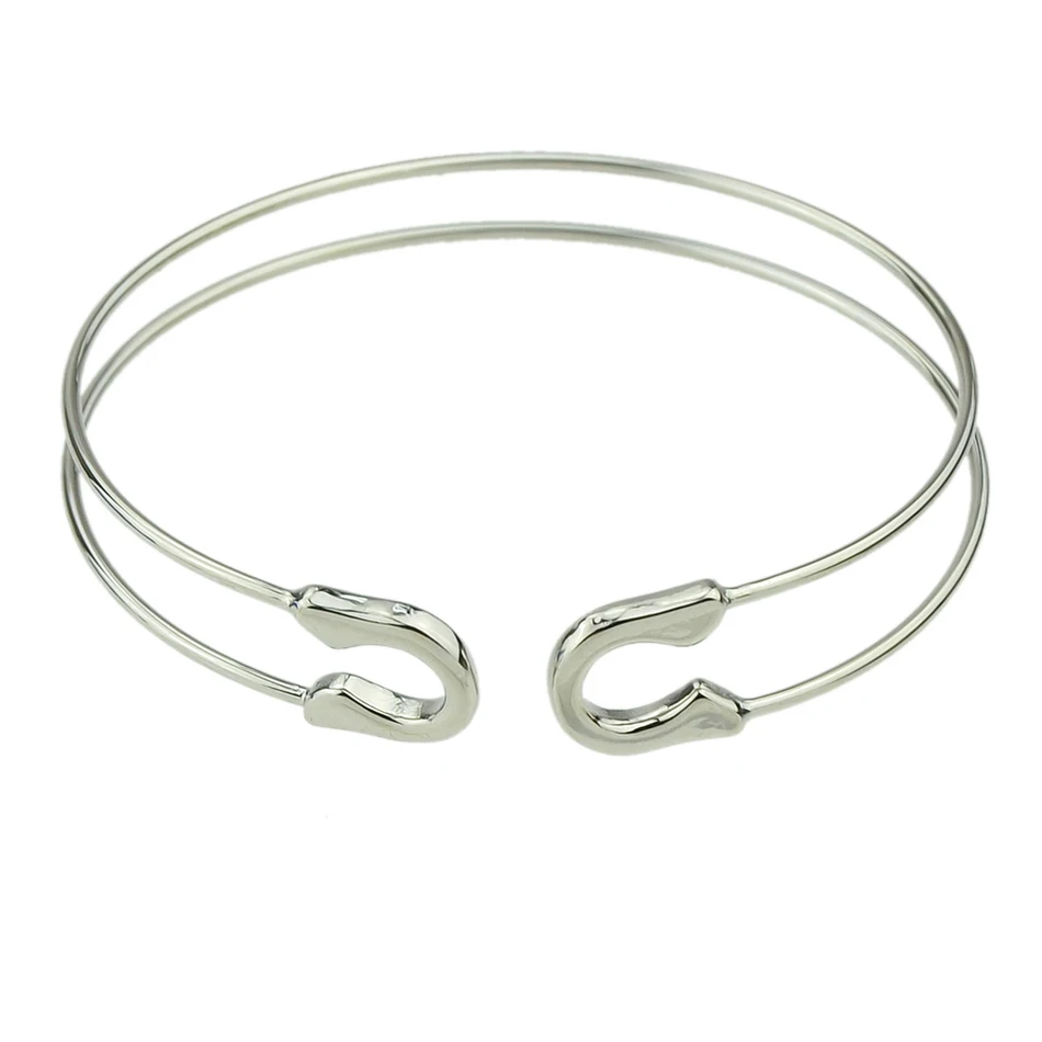 Minimalist Style Gold Color Black Silver Color Open Cuff Bracelets