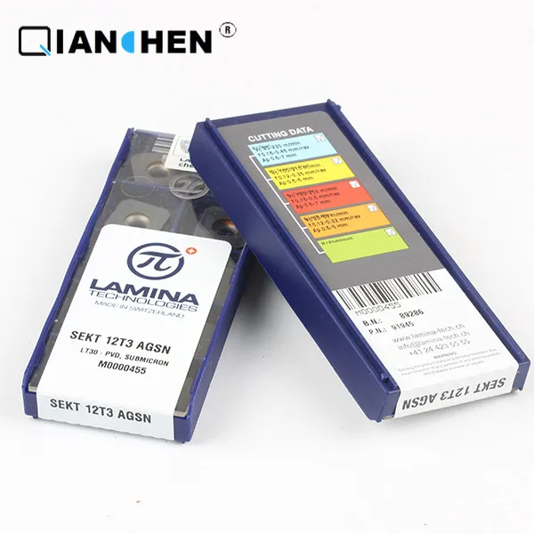 

Genuine original high quality high-performance LAMINA SEKT 12T3 AGSN LT30 (10pcs/lot) tungsten Carbide Cutting tools inserts