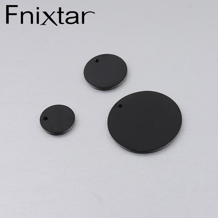 Fnixtar зеркальная полировка нержавеющая сталь штамповки Заготовки бирки Шарм Диск Два внутренних отверстия персонализировать DIY диски 15 мм 20 шт./лот