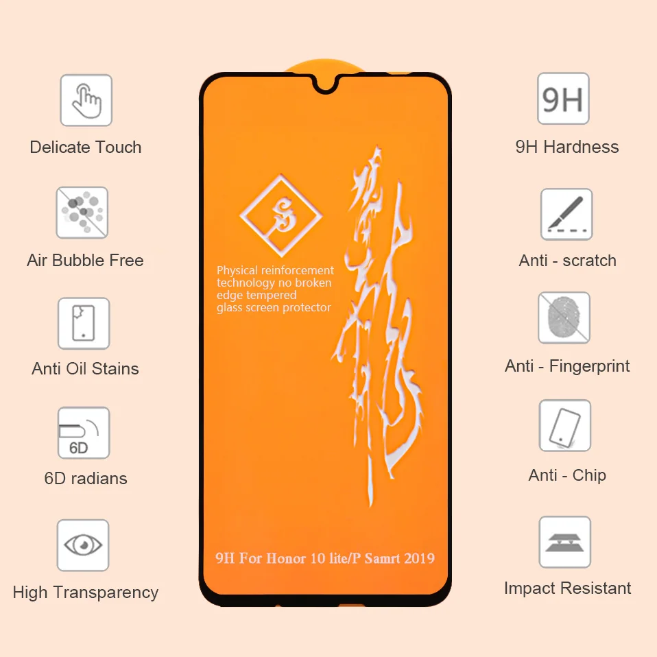 6D стекло для huawei Honor View 20 V20 9X 7X P30 Lite P20 Pro P Smart Z закаленное стекло для huawei mate 20 Lite Nova 4 5 3 3i
