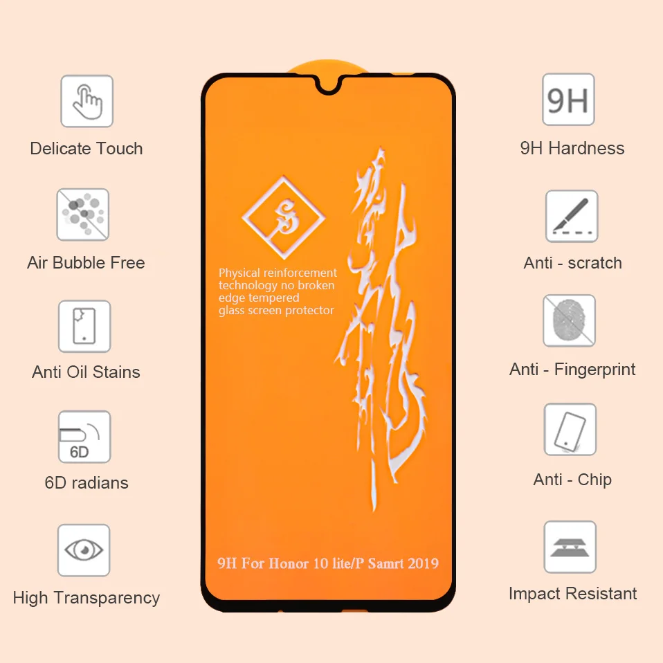 Стекло 6D для Huawei Honor View 20 9X 7X V20 P30 Lite P Smart Z 2019 закаленное стекло Mate Nova 5t 5z 5i 4 3