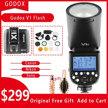 

Pre-Order Godox V1 Flash Camera Speedlight TTL 1/8000s HSS lithium battery Speedlite Flash for Canon Nikon Sony Studio Camera