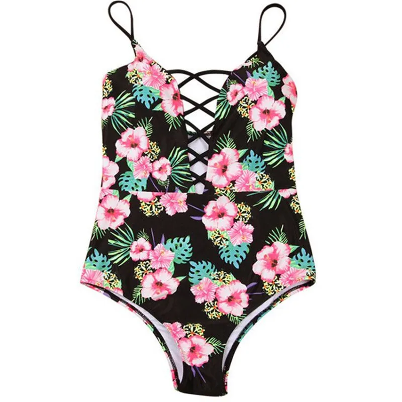 

Daddy Chen One-Piece Suits Bikini Set Floral Vintage Beach Wear Bandage Swimwear Women One Piece Swimsuit Women Sexy Bikini Set