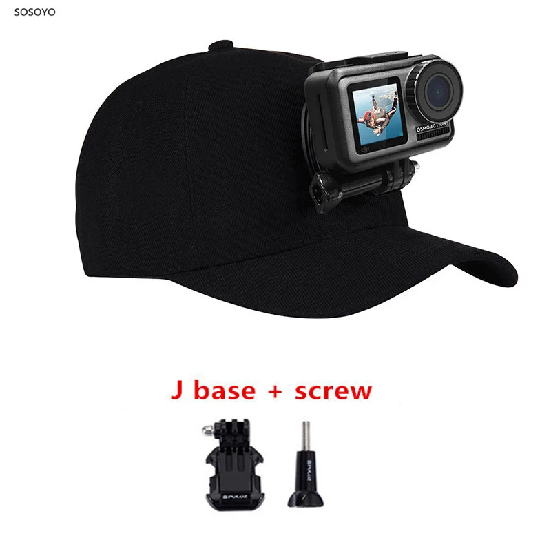 

3 in1 Baseball Hat Adjustable Sun Cap Hat With J-Hook Buckle Mount For GoPro HERO 7 6 5 4 DJI OSMO Action Cameras Accessories