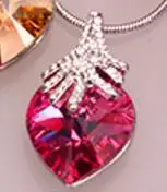 Корейское модное блестящее хрустальное ожерелье с подвеской в виде сердца, романтическое свадебное ювелирное изделие, милое дерево, стразы, ожерелье и подвески для женщин - Окраска металла: D067 Rose