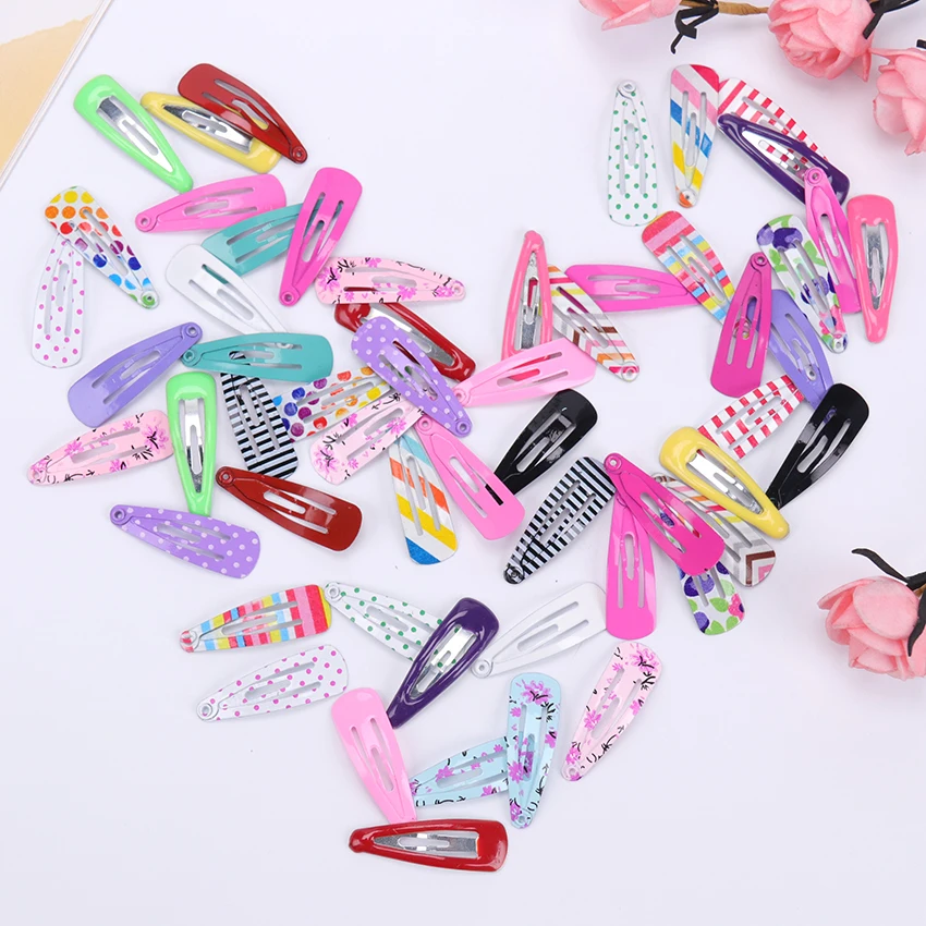 10PCS/Set New Lovely Heart Type Metal Candy Color Girls Hairpins Hair Clip Kids Headwear Children Accessories Baby BB Clips