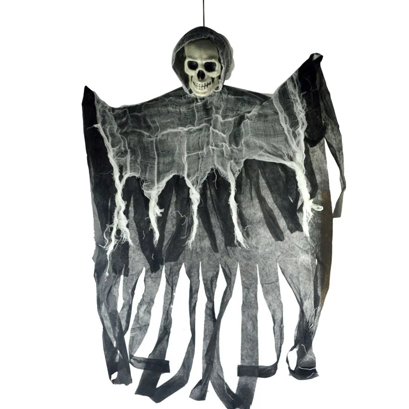 

Halloween Decoration 100cm Ghost Skull Hanging Ornament 2019 Halloween Party Decor for Home Haunted House Ghost Trick Props