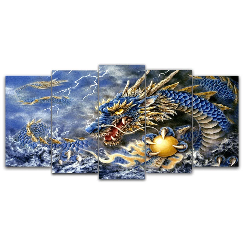 

5d diy Diamond embroidery Dragon 5pcs Multi-picture Combination diamond painting Cross Stitch Rhinestone mosaic decor