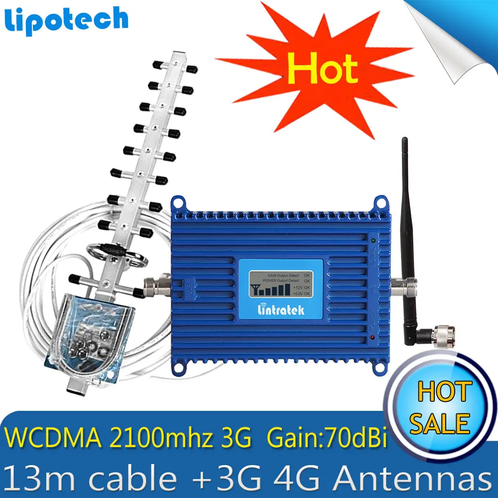 Повторитель сигнала Lintratek 3G WCDMA 2100 МГц усилитель LTE (Band 1) мобильный телефон 4G