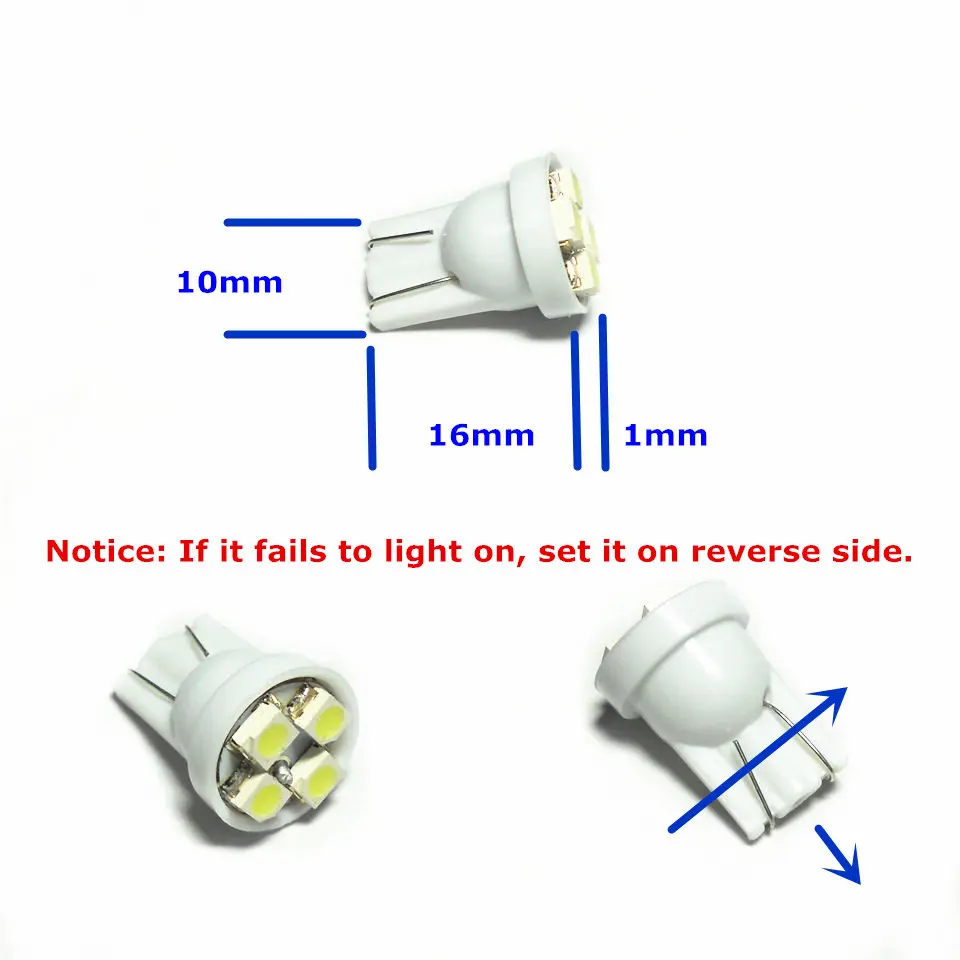12V светодиодный автомобильный светильник T10(4*1210 SMD лампа) W5W W2.1X9.5d для переднего