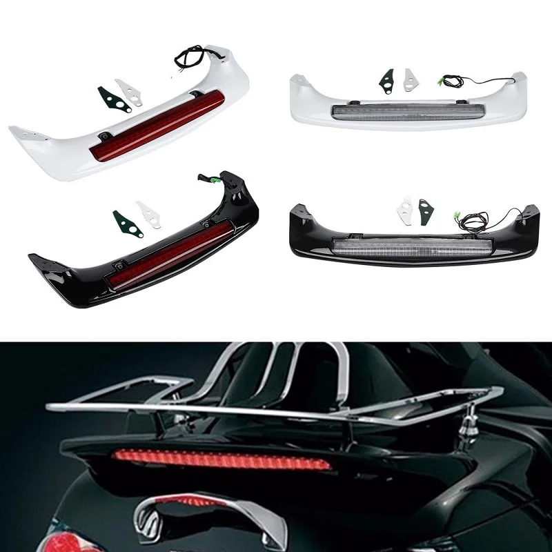 ABS Trunk Spoiler Clear Lens LED Brake Light For Honda Goldwing GL1800 01-17 ABS Trunk Spoiler Clear Lens LED Brake Light For Honda Goldwing GL1800 01-17