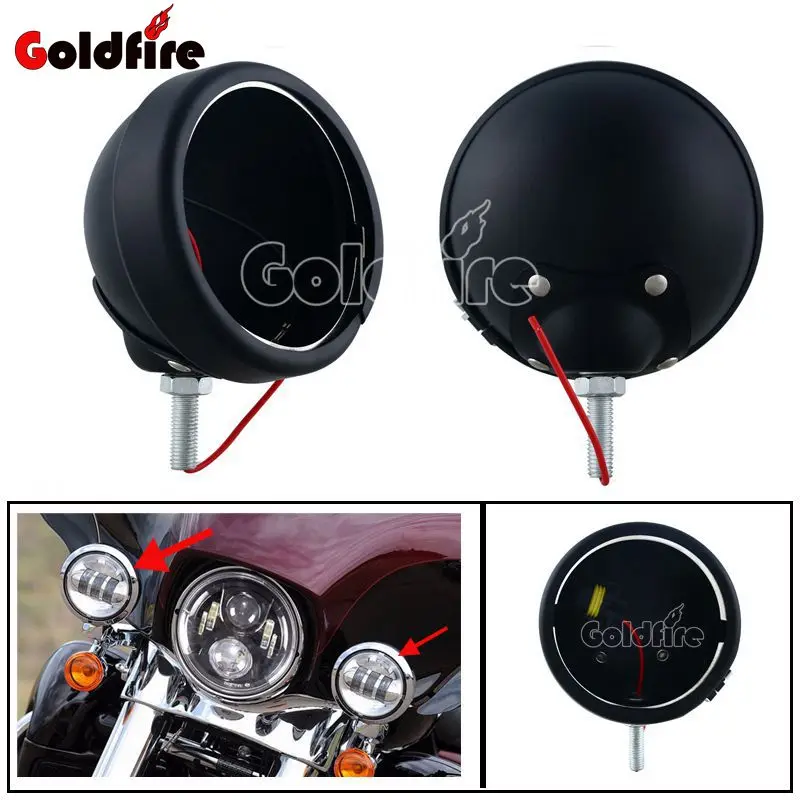 2pcs Black 4.5 inch Motorcycle LED Passing lights Auxiliary Lamp