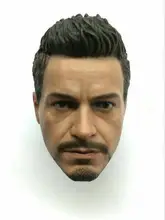 Custom 1/6 Scale Tony Stark 2.0 Battle Version Head Sculpt For Hot Toys Body the avengers super hero marvel hot toys iron man tony stark 1 20 scale bust deluxe set of 6 with battle damaged mk6 3 pvc