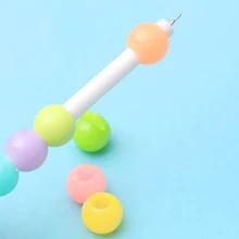 Креативные милые цветные бусины школьная гелевая ручка черная проверка ручки новые Канцтовары Товары для офиса