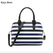 Luxury handbags women shell bags Designer High Quality PU Leather Striped ladies top handle bags Shoulder