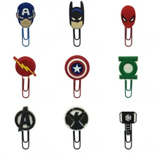 18 шт./компл. Мстители закладки для книги «Человек-паук»; Бумага клип канцелярские принадлежности Подарки для учителей для пометки книжных украшения для подарки для детей