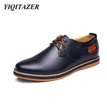 YIQITAZER 2017 Hommes Robe En Cuir Chaussures Hommes Chaussures de Sport, de Haute Qualité D’affaires de Travail Dentelle Chaussures En Cuir Hommes Appartements