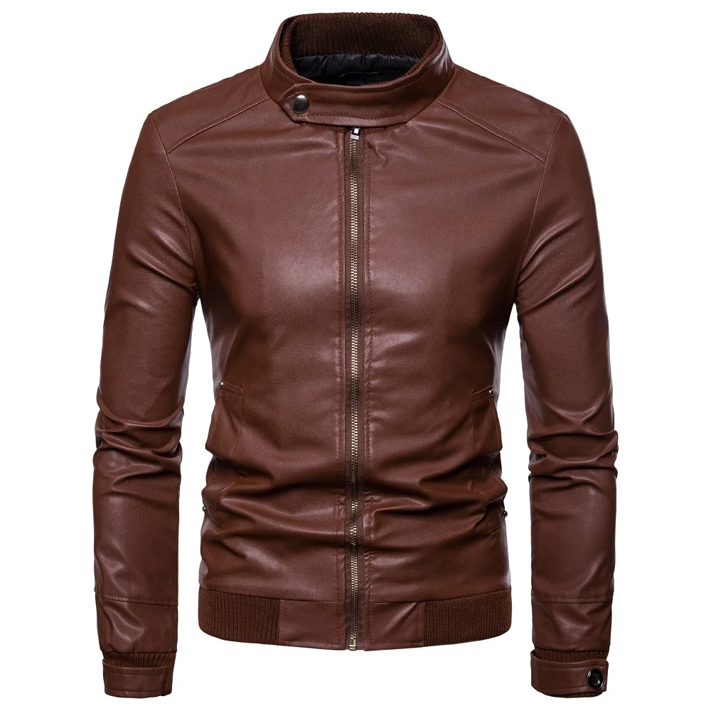 

Fashion England Style Men‘s Leather Jackets Coats Man Slim Casual Biker Leather Jackets Autumn Male Clothes Tops Outwears 2019