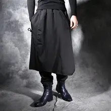 27-44 новая мужская одежда GD стилист волос модные корейские свободные поддельные два шаровары корсс брюки плюс размер певицы костюмы