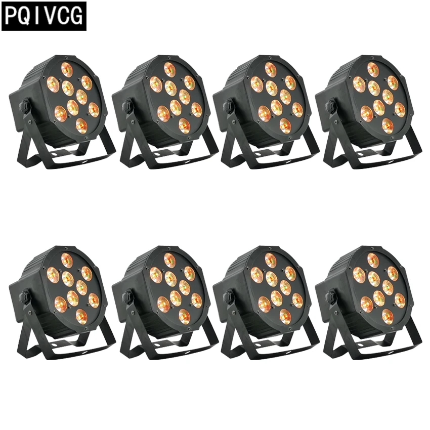 

8pcs/ 9x12w led Par lights RGBW 4in1 flat par led dmx512 disco lights professional stage dj equipment