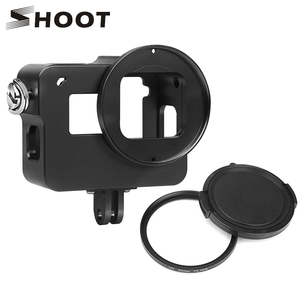 SHOOT Aluminum Alloy Protective Case for GoPro Hero 6 5 Black Action Camera with UV Filter Mount Frame for Go Pro 6 5 Accessory SHOOT Aluminum Alloy Protective Case for GoPro Hero 6 5 Black Action Camera with UV Filter Mount Frame for Go Pro 6 5 Accessory