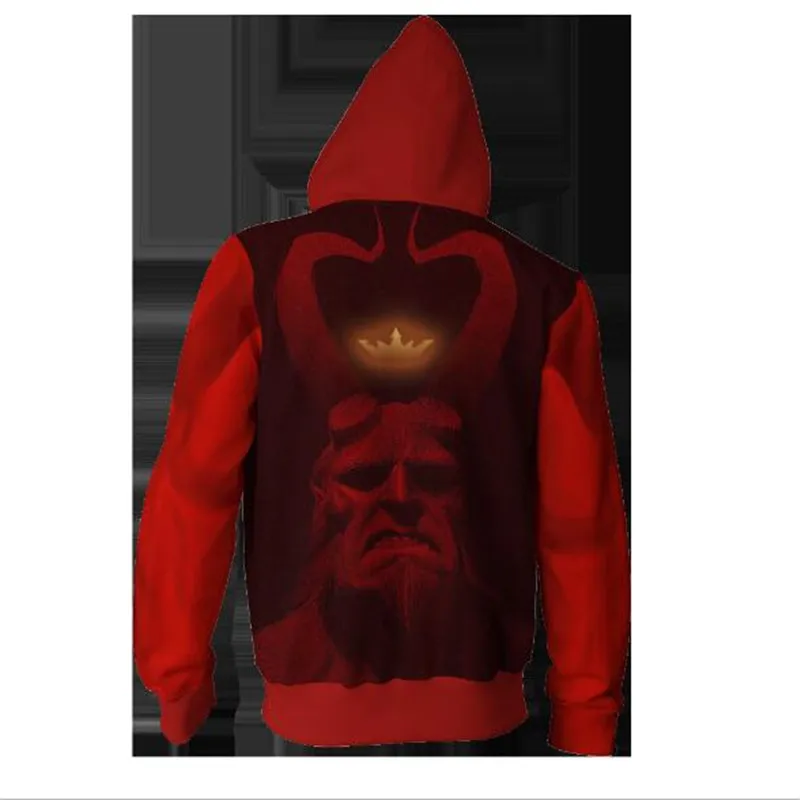 Новинка года; костюм для косплея «Hellboy»; толстовка на молнии для косплея; повседневный спортивный свитер для мужчин и женщин