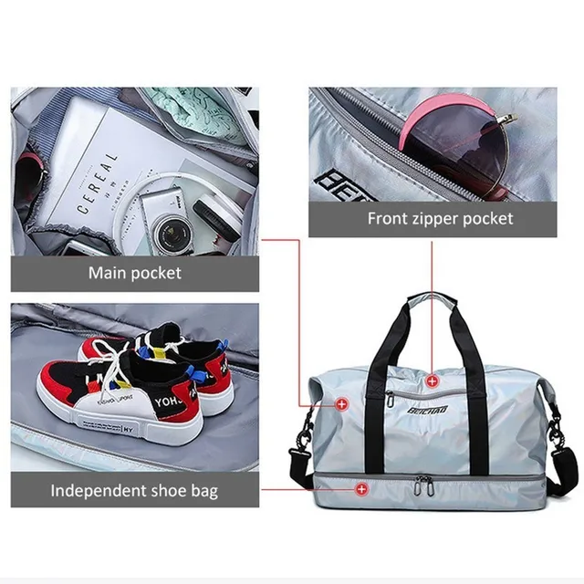 New Waterproof Travel Sports Bag Ladies Outdoor Sport Gym Bags Women Oxford Fitness Storage Tote For Shoe Men Training Bag 2019 4