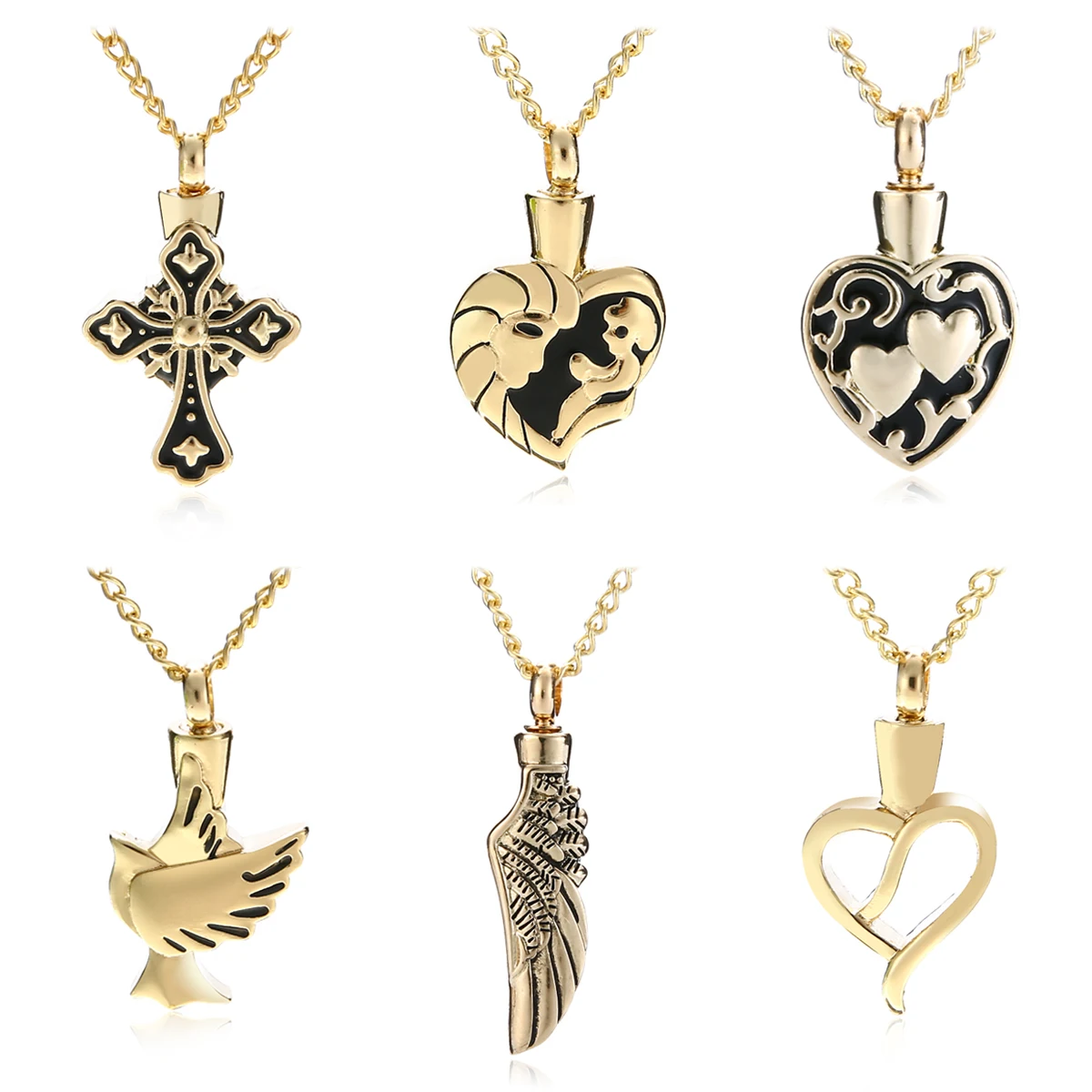 Charms Love Heart Necklace Memorial Cremation Ashes Urn Necklace Locket