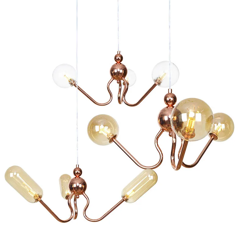 

Modern Restaurant Living Room Table Coffee Shop Milk Tea Shop Drop Lamp 110-220v Led Crystal Chandelier hanging Light Fixtures