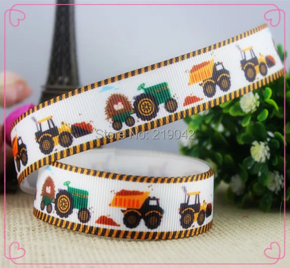 14111632 22 мм 10 ярдов мультфильм грузовик серии печатных grosgrain ленты Аксессуары для