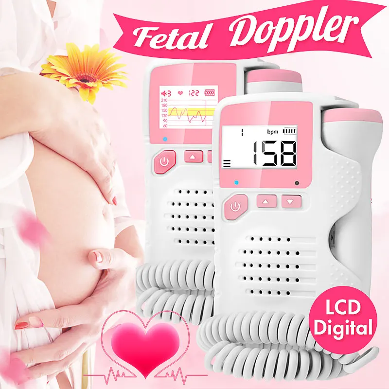Skup 2.0MHz LCD cyfrowy prenatalnej urządzenie do badania dopplerowskiego płodu dźwięku serca ekran monitora wyświetlacz Tester detektor w ciąży FetalPulse miernik monitory