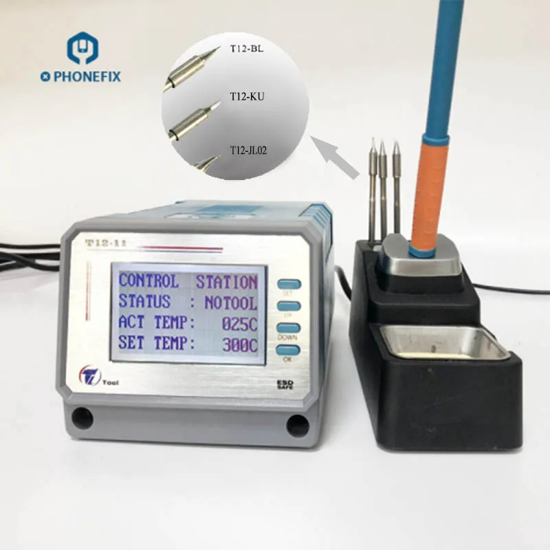 

LEISTO Intelligent T12-11 Digital Lead free Soldering Station with Soldering Iron Tips Phone PCB Components Welding Repair Tools