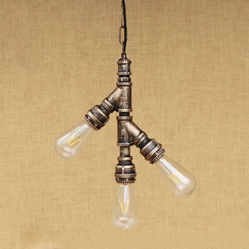 

loft vintage lamp vintage water pipe light branch bar club pub industry wind cafe restaurant living room aisle stair chandelier
