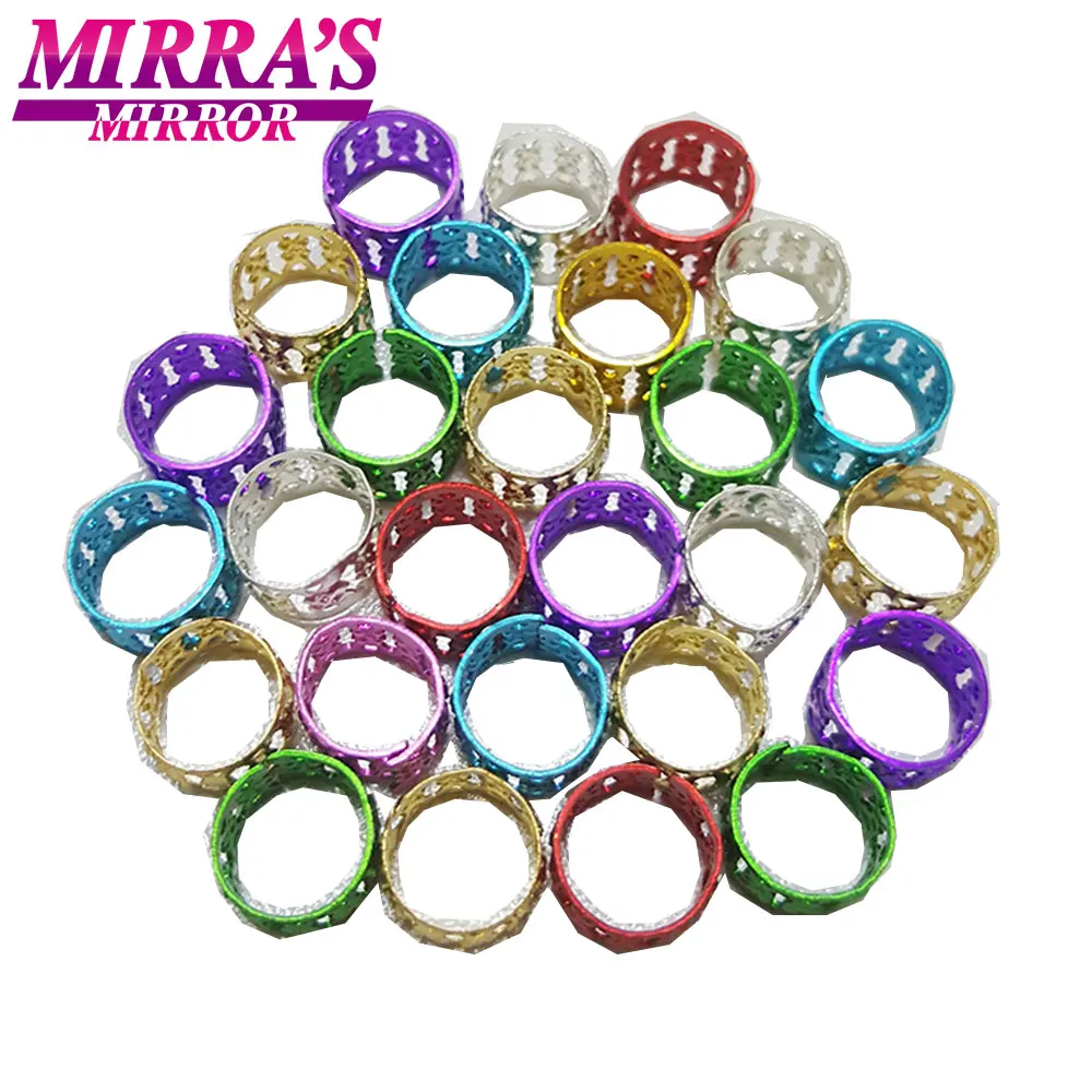 Mirra's Mirror, 100 шт, смешанные аксессуары для дредов, золотые бусины для волос, для косичек, серебряные кольца для волос для девочек, регулируемые манжеты, клипсы