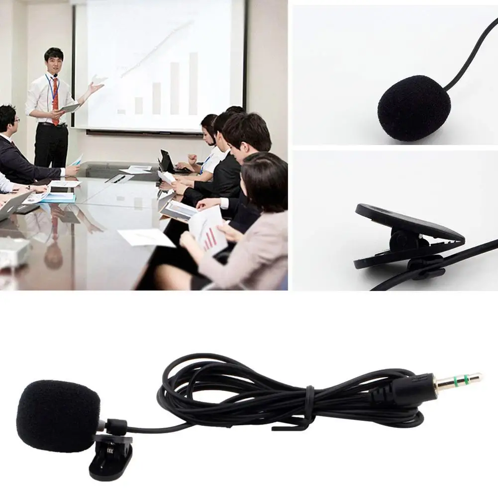 Portable Mini 3.5mm Tie Lapel Lavalier Clip Microphone for Lectures