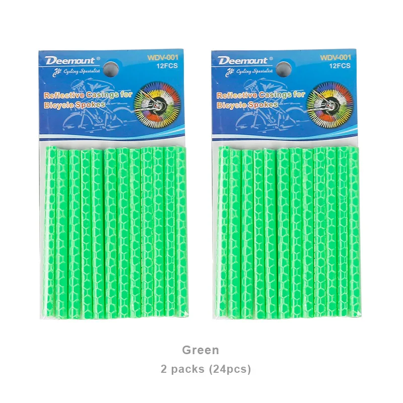 Green Deemount24PCS цикл говорил светильник отражатель авто светильник чувствительный Светоотражающие Полоски бары спиц корпус для мотоцикла MTB Город дорожные велосипеды S - Цвет: Green