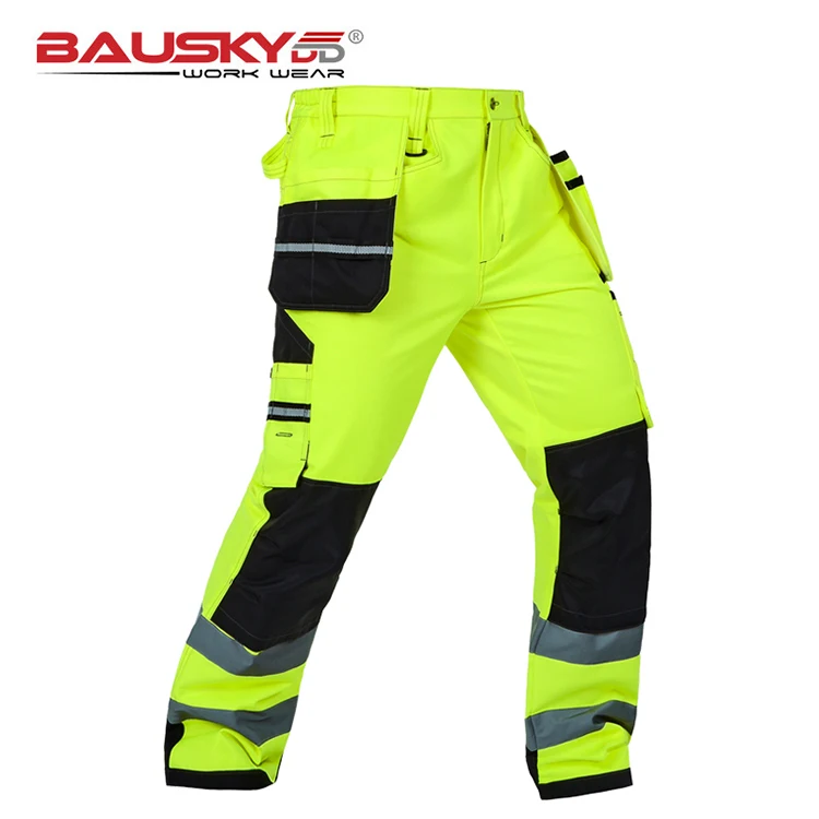 Bauskydd Hi vis инструмент карманные брюки функциональная Безопасная рабочая одежда рабочие брюки карго рабочие брюки с наколенниками