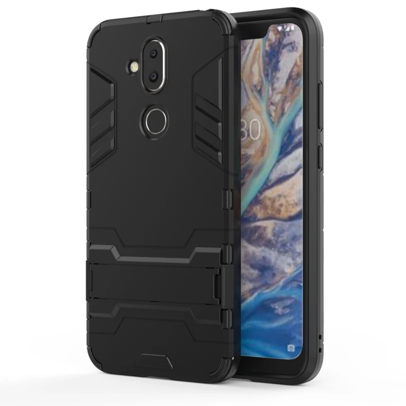 For Nokia 7.1Plus / NokiaX7 Case Slim Hard Back Phone Cases Robot Armor Protector Hybrid Silicone Rubber Cover X7 | Мобильные
