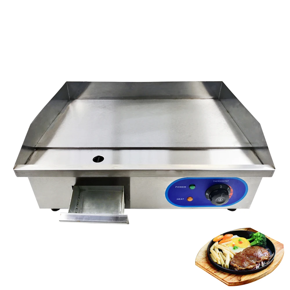 

Household Kitchen Or Commercial Usage Hot Sale Electric Griddle BBQ Frying Chicken Wings Potatoes Flat Made by Stainless Steel