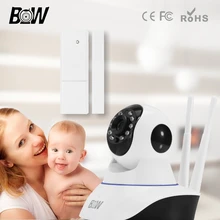 Sensor de Puerta inalámbrico WiFi Cámara IP P2P HD 720 P Cámara de Vigilancia de Alarma Domiciliaria 3.6mm Endoscopio Del Bebé Monitor de Seguridad cámara
