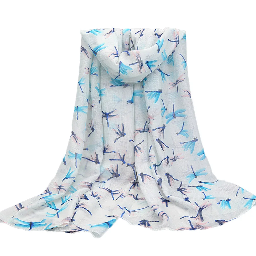 Красочные Для женщин шарф с Chic Стрекоза Дизайн из мягкой вуали шаль/пашмины прекрасный