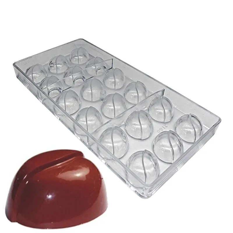 

Goldbaking Coffee Been Polycarbonate Mold Plastic Chocolate Tray Candy Mould DIY Chocolate Moulds