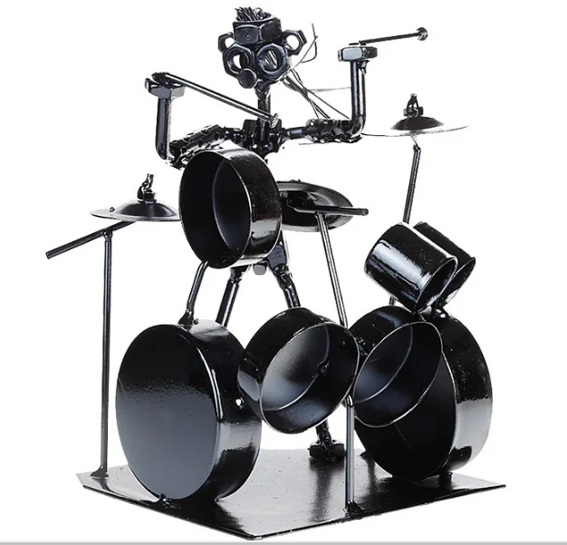 

Jazz Drummer Music Producer Iron Play The Drums Creative Craft Ornaments Bar Office Desktop Home Decoration Birthday Gift L237