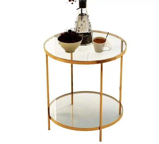 Online Shop Modern Toughened Glass Small Tea Table Black White