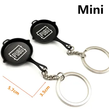 

Game Pubg Mini Small Pan Keychain High Quality Alloy Key Holder Keyrings For Bag/Key Accessory Jewelry Wholesale 100pcs/lot