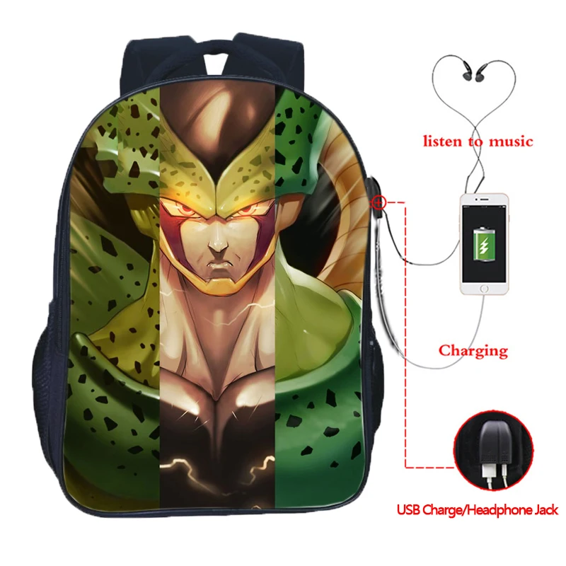 5 Dragon Ball для мальчиков и девочек подростков рюкзаки отец Сон Гоку Сплит USB зарядка школьные сумки Вегета красивый для мужчин и женщин ранец - Цвет: 5