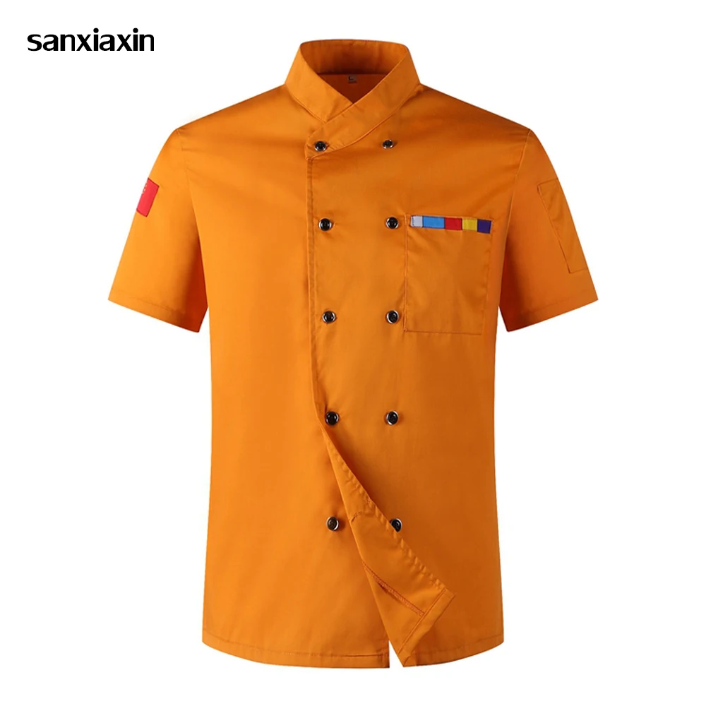 5-colors new wholesale Chef Jacket Hotel Chef's Uniform Short Sleeve Mesh Breathable Workwear Catering Restaurant Kitchen Bakery |