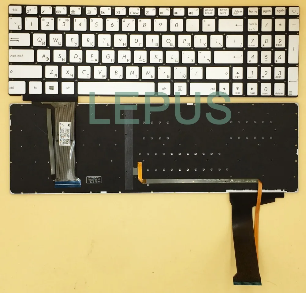 

Original RU Keyboard for ASUS N552 N752 N551 G551 GL551 N751 keyboard with backlight silver 9Z.N8BBU.T0R KEYBOARD NSK-UPTBU 0R